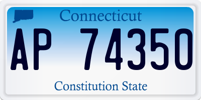 CT license plate AP74350