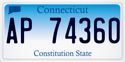 CT license plate AP74360