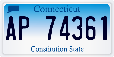 CT license plate AP74361
