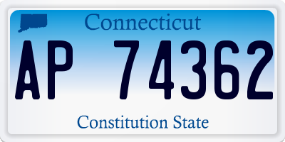 CT license plate AP74362