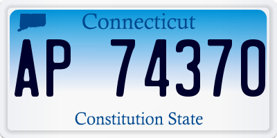 CT license plate AP74370
