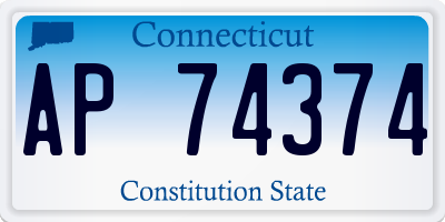 CT license plate AP74374