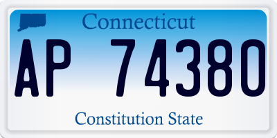 CT license plate AP74380