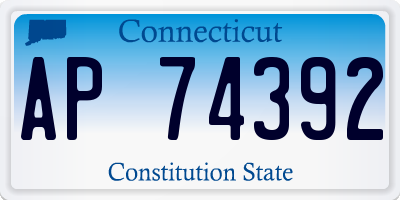 CT license plate AP74392