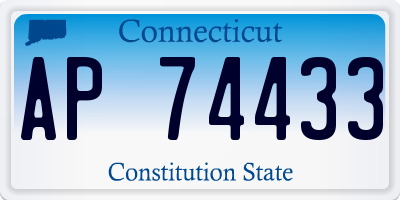 CT license plate AP74433