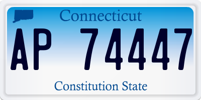 CT license plate AP74447