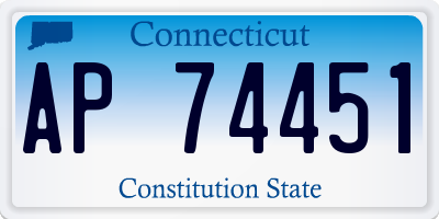 CT license plate AP74451
