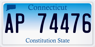 CT license plate AP74476