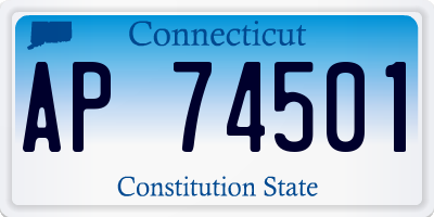 CT license plate AP74501