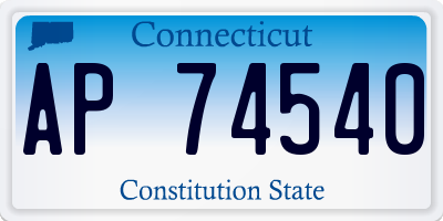 CT license plate AP74540