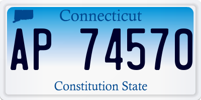CT license plate AP74570