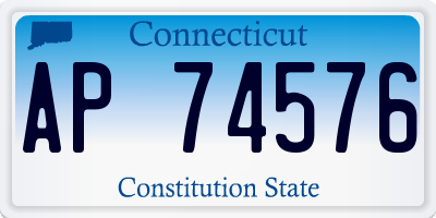 CT license plate AP74576