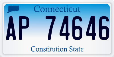 CT license plate AP74646