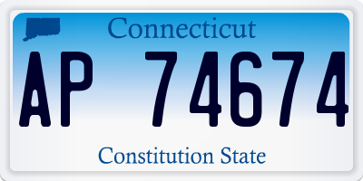 CT license plate AP74674