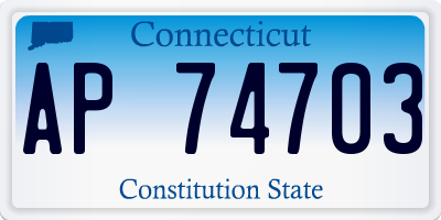 CT license plate AP74703