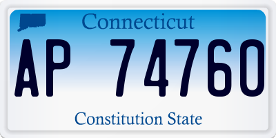 CT license plate AP74760