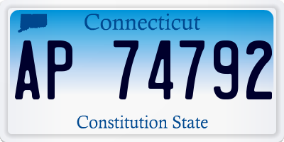 CT license plate AP74792