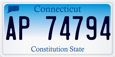 CT license plate AP74794