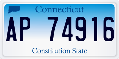 CT license plate AP74916