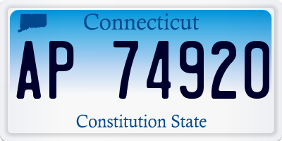 CT license plate AP74920