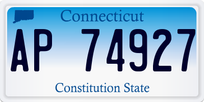 CT license plate AP74927