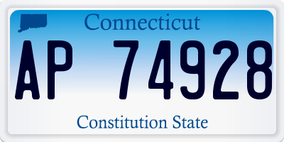 CT license plate AP74928