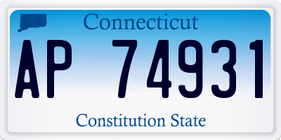 CT license plate AP74931