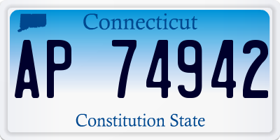 CT license plate AP74942
