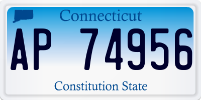 CT license plate AP74956
