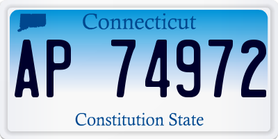 CT license plate AP74972