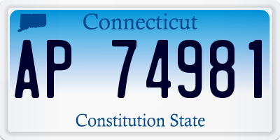 CT license plate AP74981