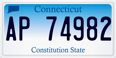 CT license plate AP74982