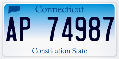 CT license plate AP74987