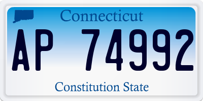 CT license plate AP74992