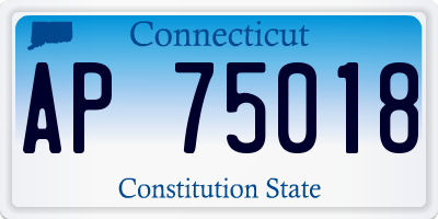 CT license plate AP75018