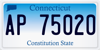 CT license plate AP75020
