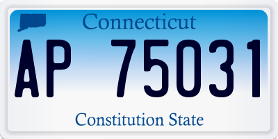 CT license plate AP75031