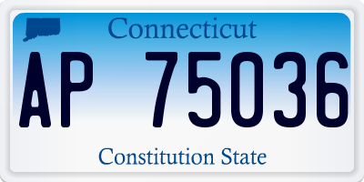 CT license plate AP75036