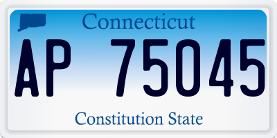 CT license plate AP75045