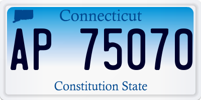 CT license plate AP75070