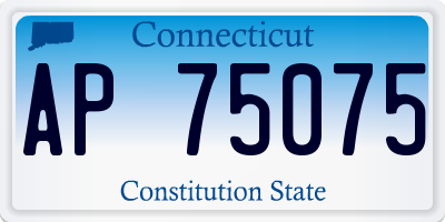 CT license plate AP75075