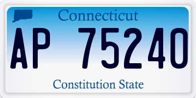 CT license plate AP75240