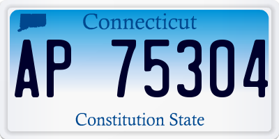 CT license plate AP75304