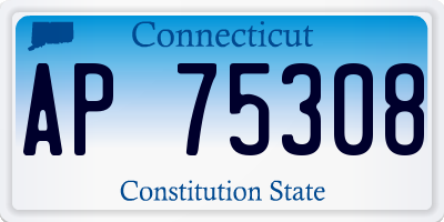 CT license plate AP75308