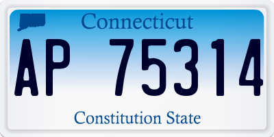 CT license plate AP75314