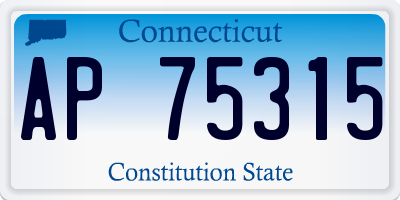 CT license plate AP75315