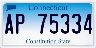 CT license plate AP75334
