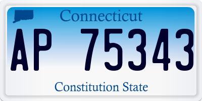 CT license plate AP75343