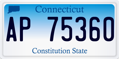 CT license plate AP75360