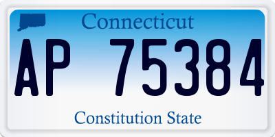 CT license plate AP75384